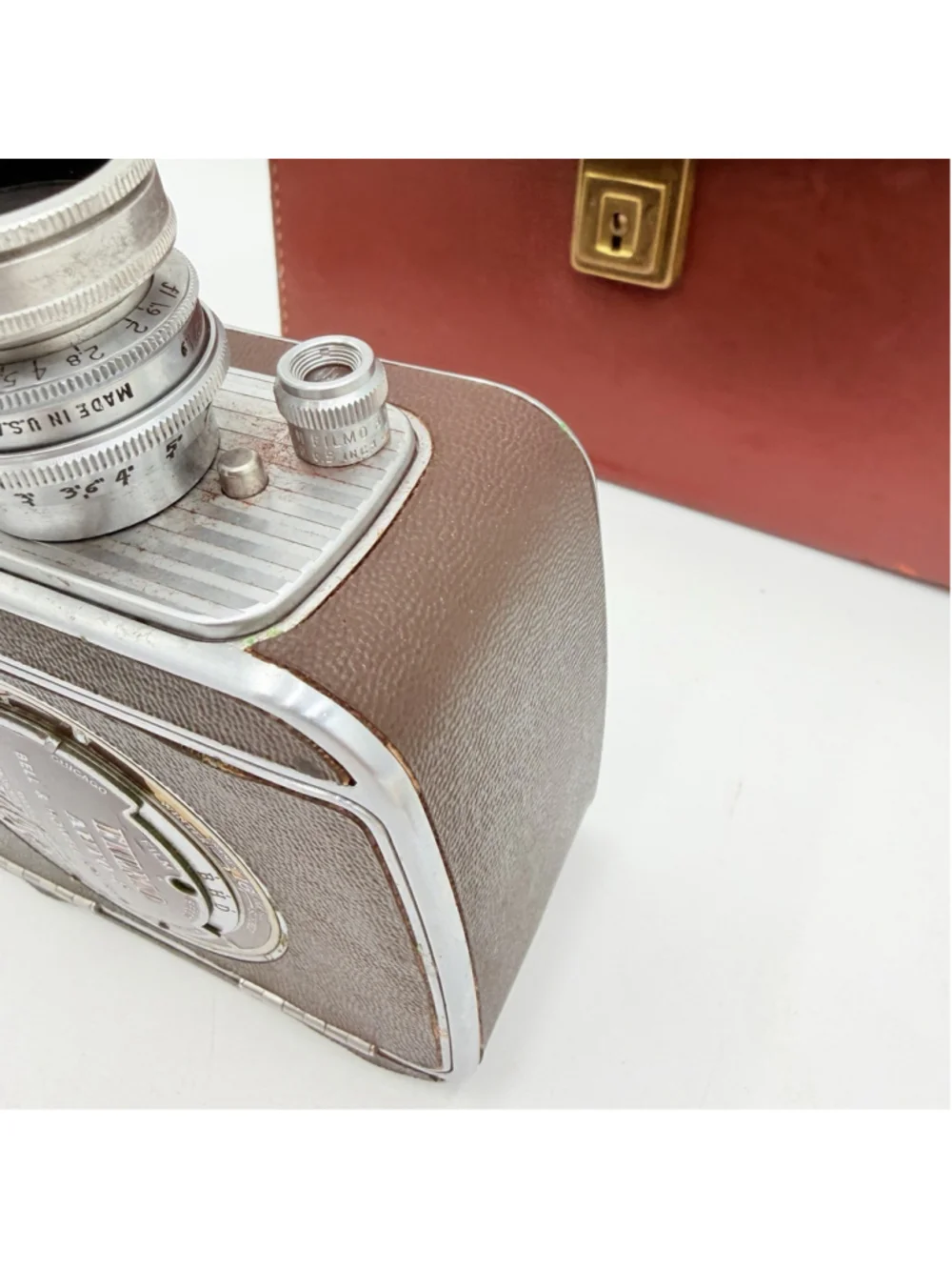 Vintage Bell & Howell Filmo Auto-8 8mm Camera Wollensak Lens Case Untested